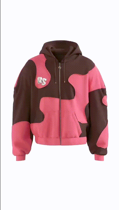 Choco Strawberry Swirl Zip Up Hoodie