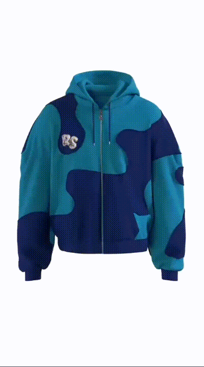 Berry Blue Swirl Zip Up Hoodie