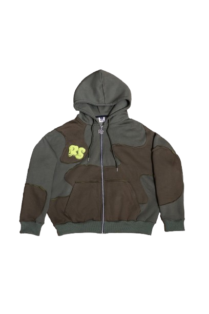 Olive Swirl Zip Up Hoodie