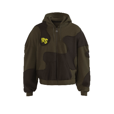 Olive Swirl Zip Up Hoodie
